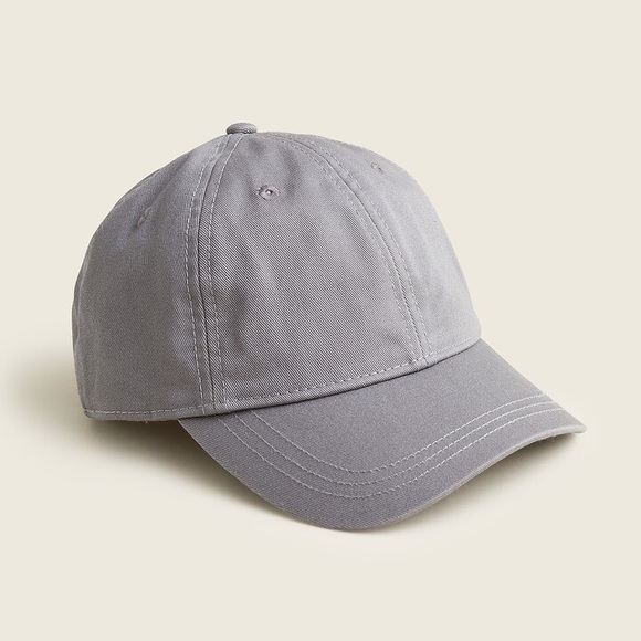 J.Crew NWT Women’s COTTON BASEBALL HAT Chrome Gray